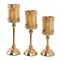 3 Antique Gold Lace Design Metal Glass Votive Candle Holders Centerpieces Party